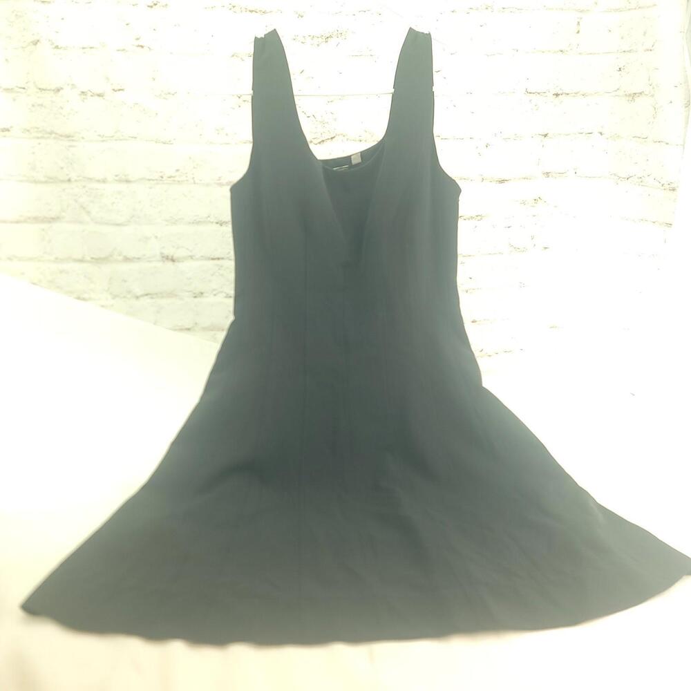 T Tahari Women's Sleeveless Round Neck Fit Flare Mini Dress Black Size 2